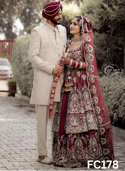 FC178   |  Made To Order (20-25 Days  ) |  Silk Lehenga |  Red  |  Bridal Lehenga  | Party Wear | Wedding | Festival | Celebrity | Ring Ceremony