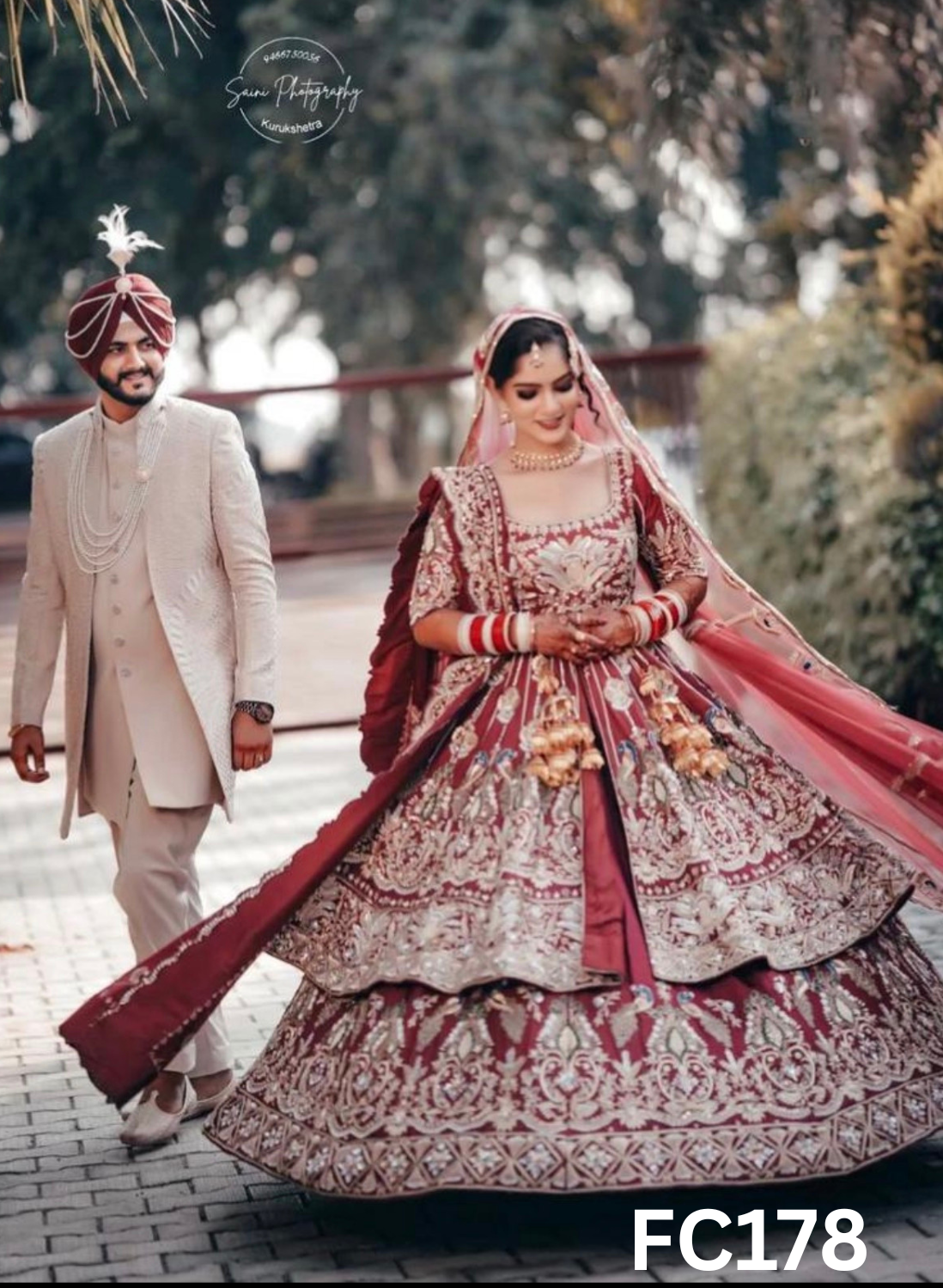 FC178   |  Made To Order (20-25 Days  ) |  Silk Lehenga |  Red  |  Bridal Lehenga  | Party Wear | Wedding | Festival | Celebrity | Ring Ceremony