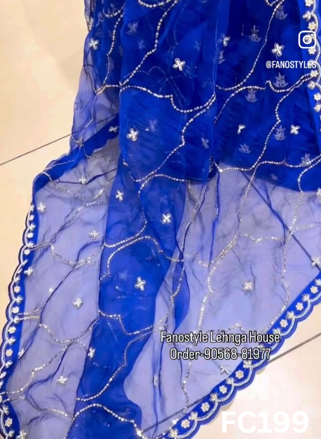 FC199 |  Made To Order (35-45 Days  ) |  Silk  Forak Lehenga |  Royal Blue | Party Wear | Wedding | Festival | Celebrity | Ring Ceremony