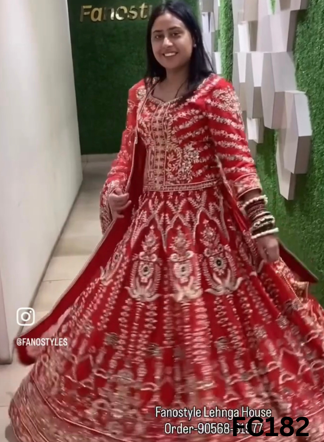 FC182  |  Made To Order (30-45 Days  ) |  Silk Lehenga |  Red  |  Bridal Lehenga  | Party Wear | Wedding | Festival | Celebrity | Ring Ceremony