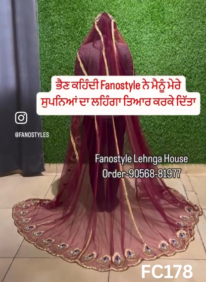 FC178   |  Made To Order (20-25 Days  ) |  Silk Lehenga |  Red  |  Bridal Lehenga  | Party Wear | Wedding | Festival | Celebrity | Ring Ceremony