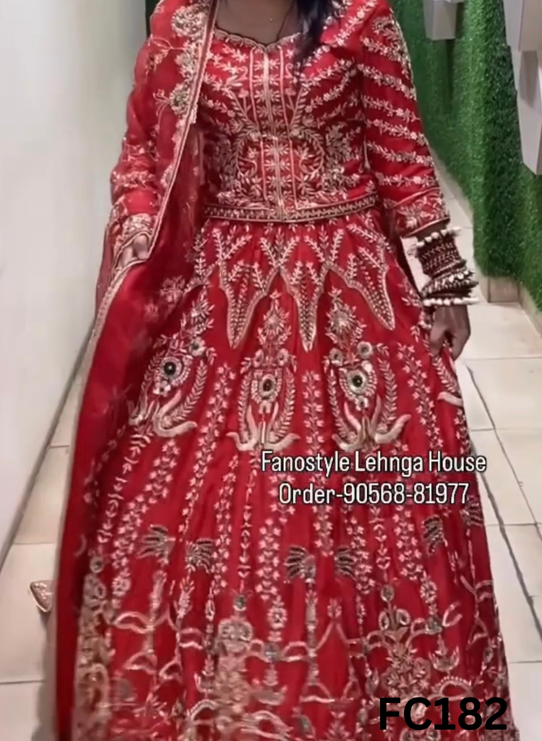 FC182  |  Made To Order (30-45 Days  ) |  Silk Lehenga |  Red  |  Bridal Lehenga  | Party Wear | Wedding | Festival | Celebrity | Ring Ceremony