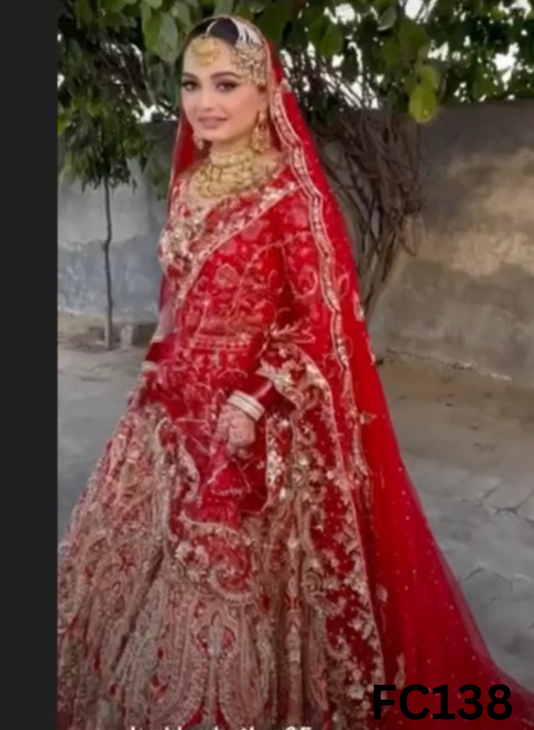 FC138  |  Made To Order (20-25 Days  ) | Silk  Lehenga |  Red  |  Bridal Suit | Party Wear | Wedding | Festival | Celebrity | Ring Ceremony