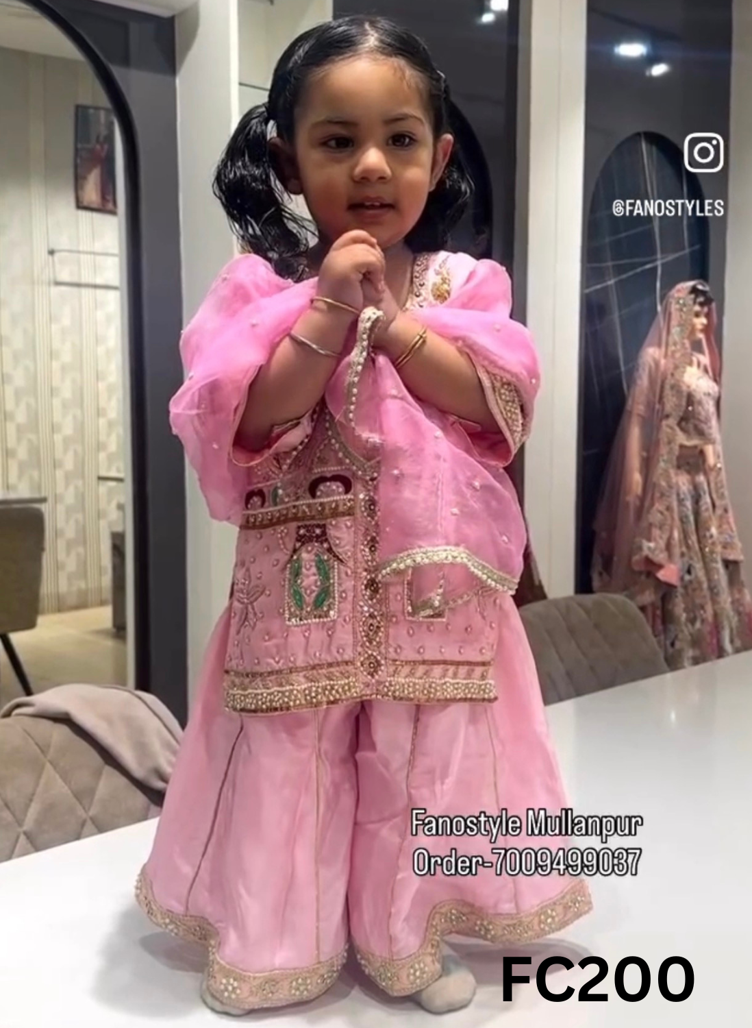 FC200 |  Made To Order ( 20- 25  Days  ) | Silk  Sharara Suit  | Baby Pink  |   Party Wear | Wedding | Festival | Celebrity | Ring Ceremony