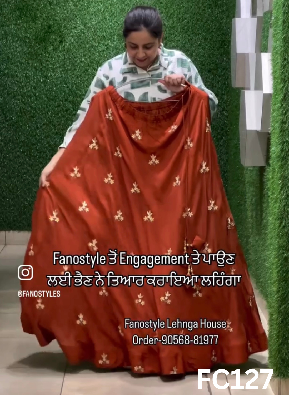 FC127 |  Made To Order (20-25 Days  ) |  Silk  Suit  |  Rust   | Party Wear | Wedding | Festival | Celebrity | Ring Ceremony