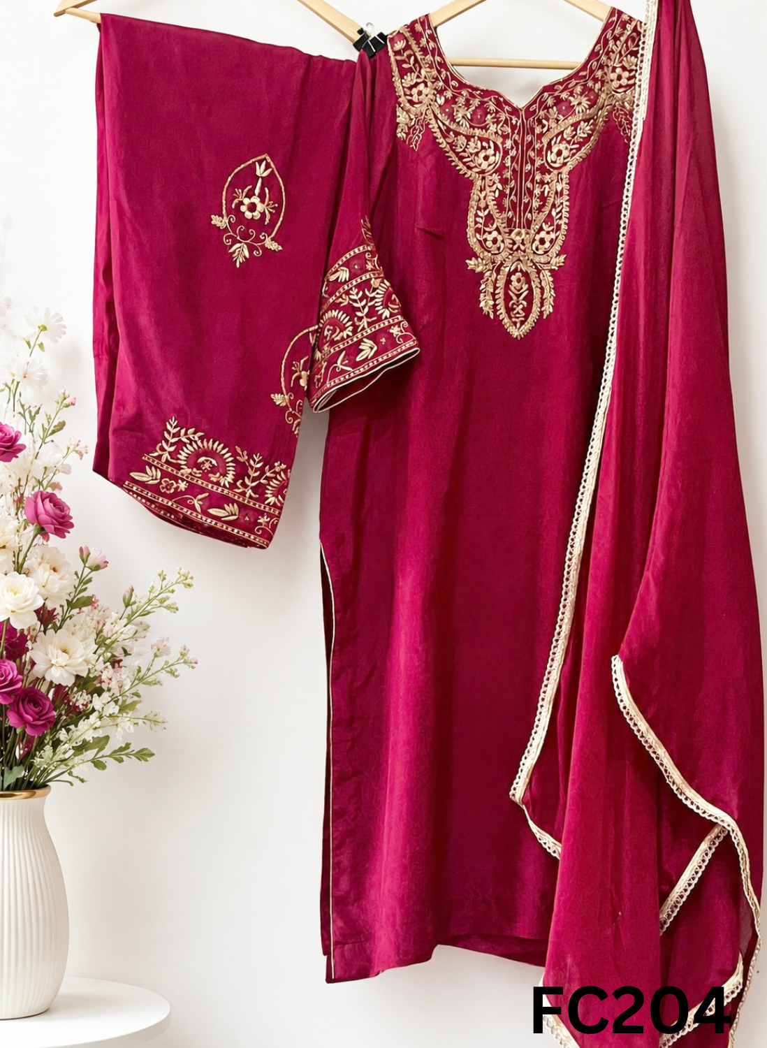 FC204 | Made To Order (30-45 Days  ) |   Silk  | Pink  | Party Wear | Wedding | Festival | Celebrity | Ring Ceremony