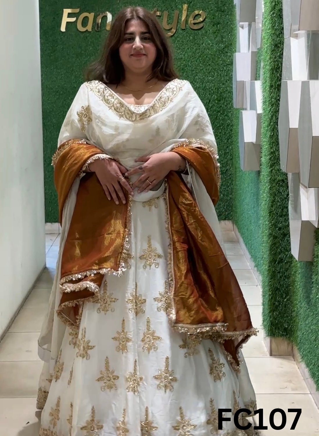 FC107 |  Made To Order (20-25 Days  ) |  Silk Suit  |White |  Party Wear | Wedding | Festival | Celebrity | Ring Ceremony