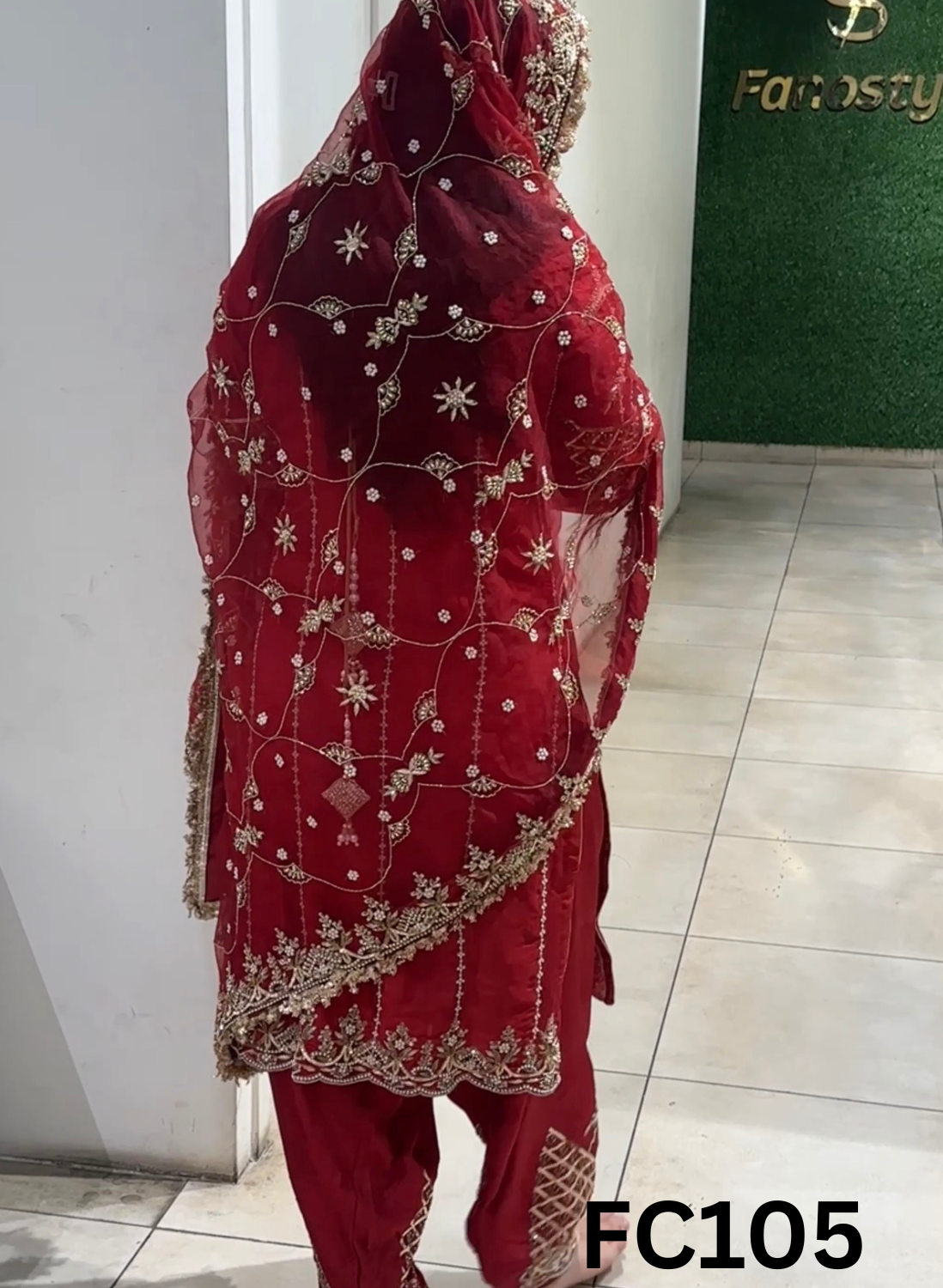 FC105 |  Made To Order (20-25 Days  ) |  Silk Suit |  Mheroon  |  Bridel Suit | Party Wear | Wedding | Festival | Celebrity | Ring Ceremony