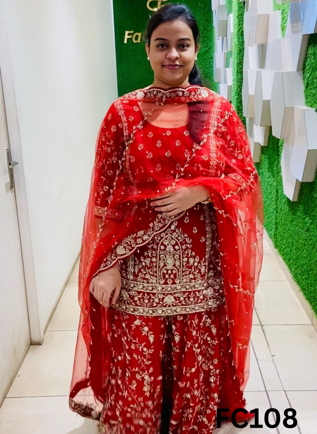 FC108 |  Made To Order (20-25 Days  ) |  Silk Suit | Red  |  Party Wear | Wedding | Festival | Celebrity | Ring Ceremony