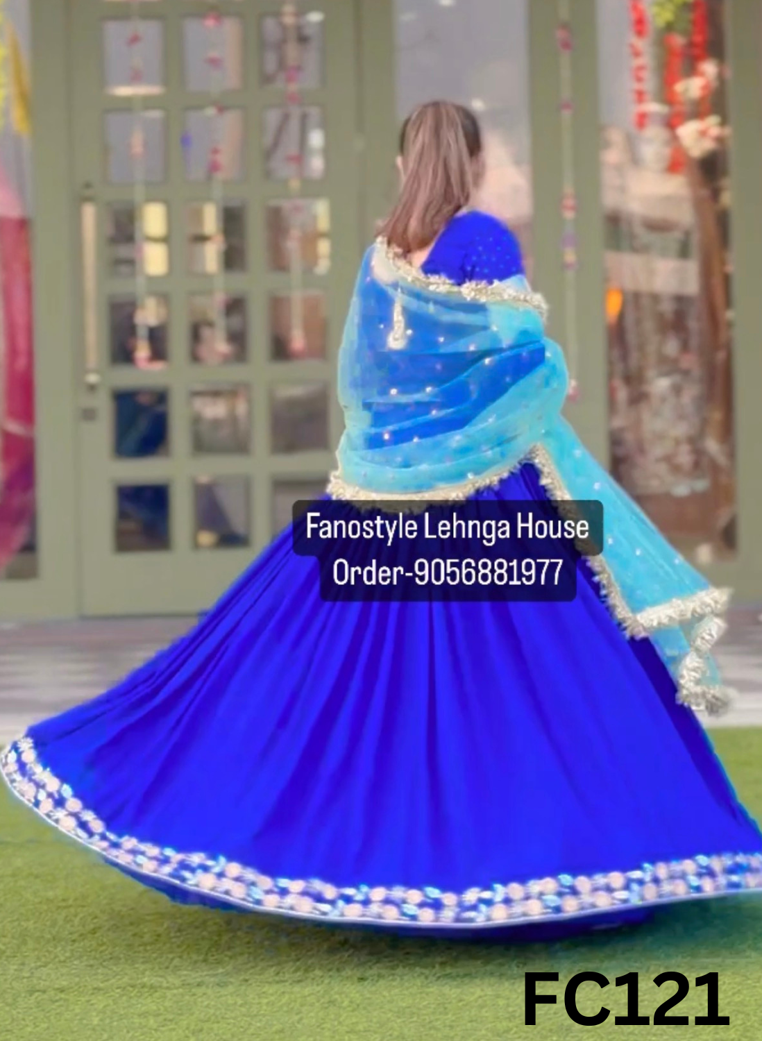 FC121 |  Made To Order (20-25 Days  ) |  Georgette Suit  |  Royal Blue  | Party Wear | Wedding | Festival | Celebrity | Ring Ceremony