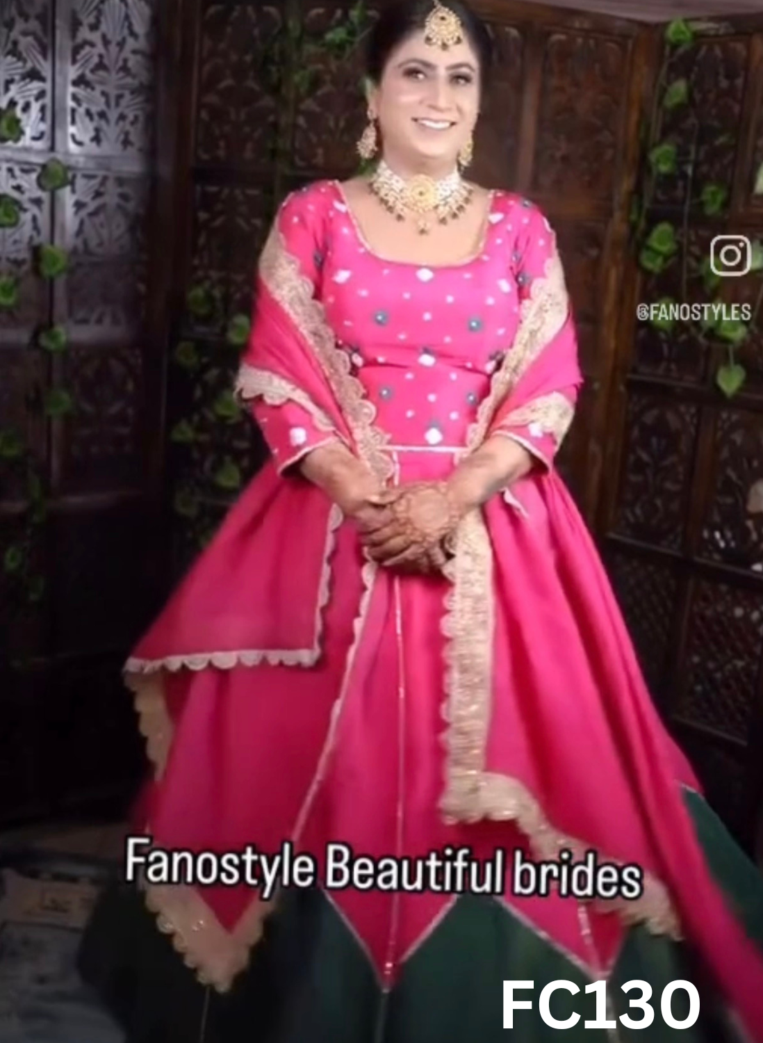 FC130 |  Made To Order (20-25 Days  ) |  Silk  Suit  |  Hot Pink    | Party Wear | Wedding | Festival | Celebrity | Ring Ceremony