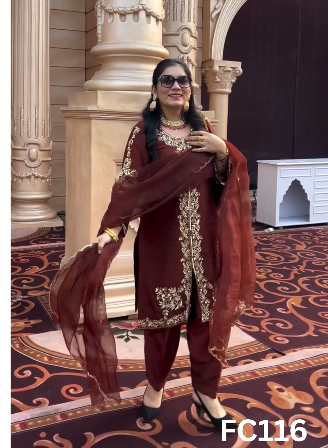 FC116  |  Made To Order (20-25 Days  ) |  Silk Suit | Mheroon |  Party Wear | Wedding | Festival | Celebrity | Ring Ceremony