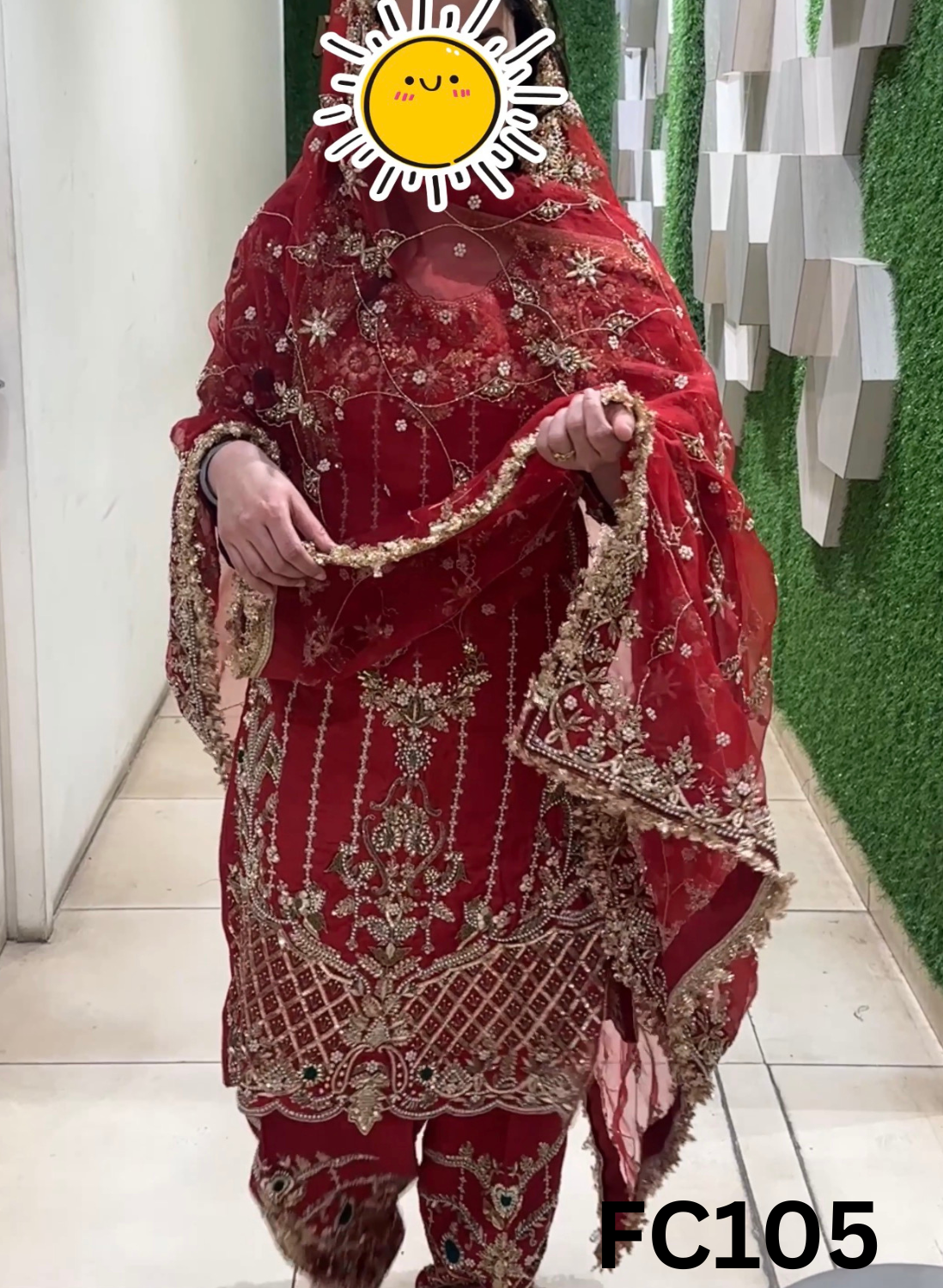 FC105 |  Made To Order (20-25 Days  ) |  Silk Suit |  Mheroon  |  Bridel Suit | Party Wear | Wedding | Festival | Celebrity | Ring Ceremony