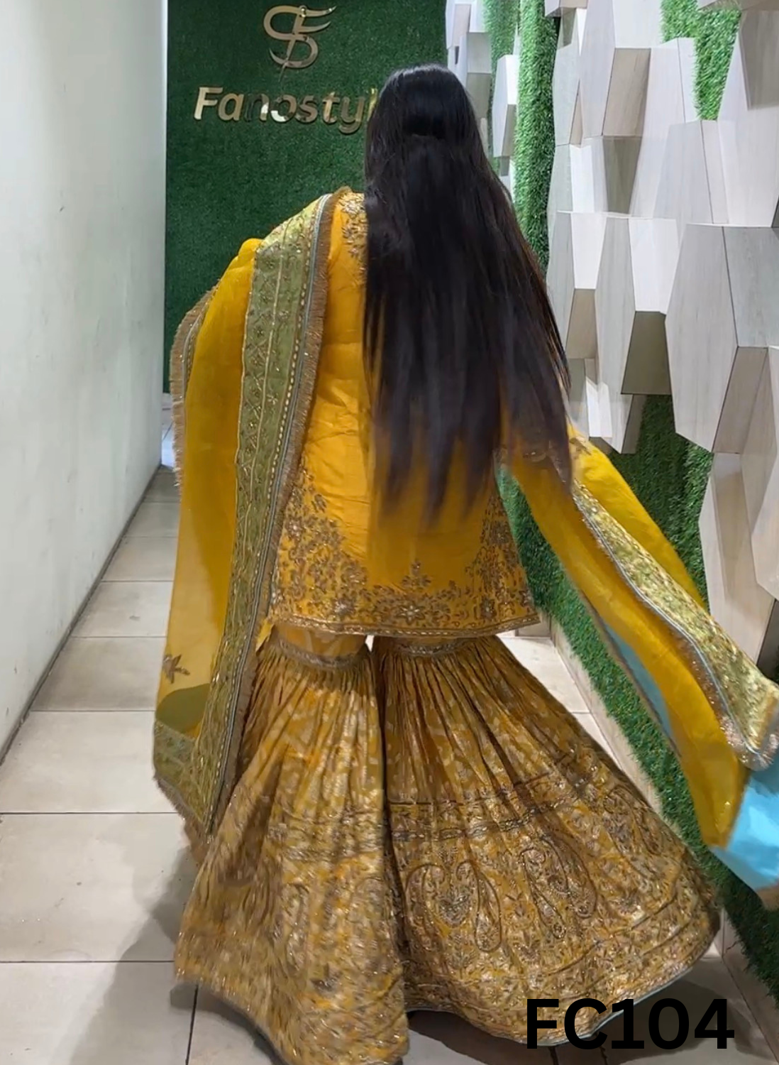 FC104 |  Made To Order (20-25 Days  ) | Raw Silk Suit  | Yellow |  Party Wear | Wedding | Festival | Celebrity | Ring Ceremony