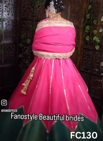 FC130 |  Made To Order (20-25 Days  ) |  Silk  Suit  |  Hot Pink    | Party Wear | Wedding | Festival | Celebrity | Ring Ceremony