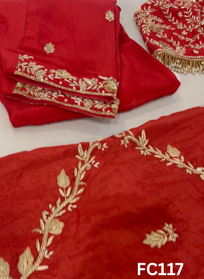 FC117  |  Made To Order (20-25 Days  ) |  Silk Suit |  Mheroon  |  Bridal Suit | Party Wear | Wedding | Festival | Celebrity | Ring Ceremony