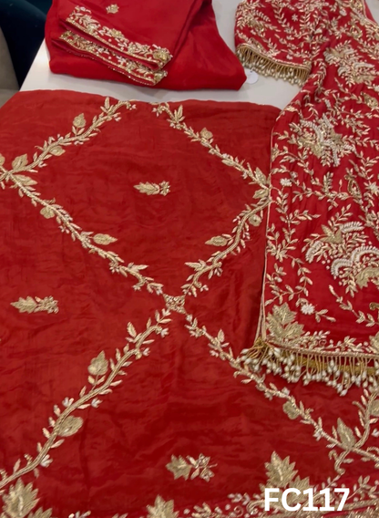 FC117  |  Made To Order (20-25 Days  ) |  Silk Suit |  Mheroon  |  Bridal Suit | Party Wear | Wedding | Festival | Celebrity | Ring Ceremony