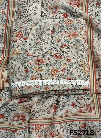 FS2718 | Check Cotton  Suit | Casual wear  | Summer Suits | Regular  wear