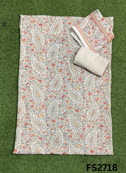 FS2718 | Check Cotton  Suit | Casual wear  | Summer Suits | Regular  wear