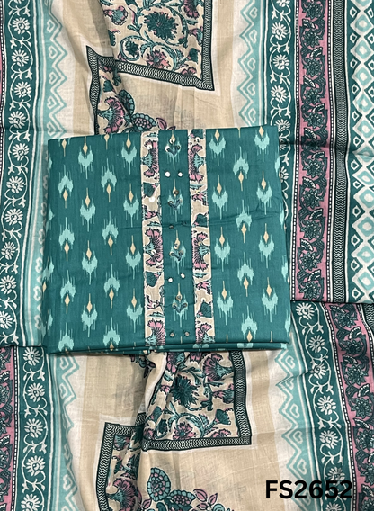 FS2652 | SEA GREEN | Cotton Suit | Casual wear | Summer Suits | Regular  wear