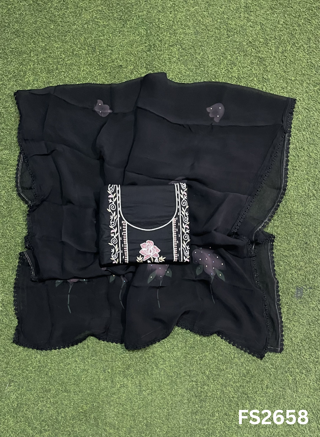 FS2658 | BLACK | Cotton Suit | Casual wear | Summer Suits | Regular wear