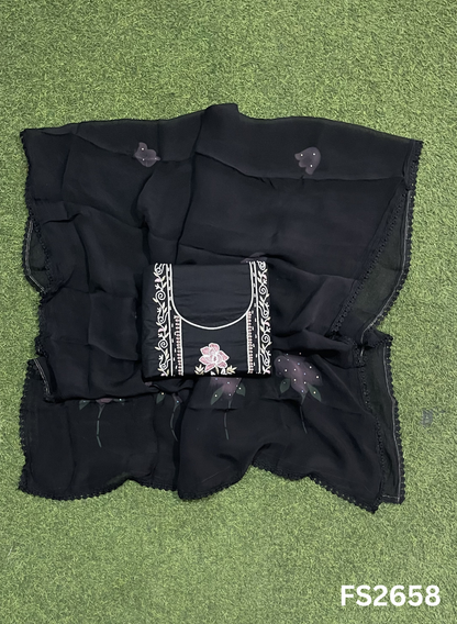 FS2658 | BLACK | Cotton Suit | Casual wear | Summer Suits | Regular wear