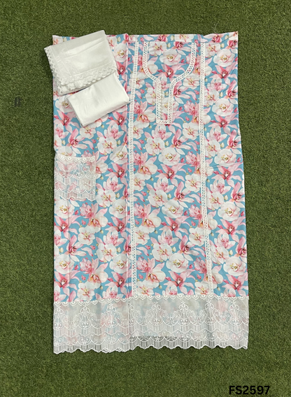 FS2597 | Off-White | Cotton Suit | Casual wear| Summer Suits | Regular wear |