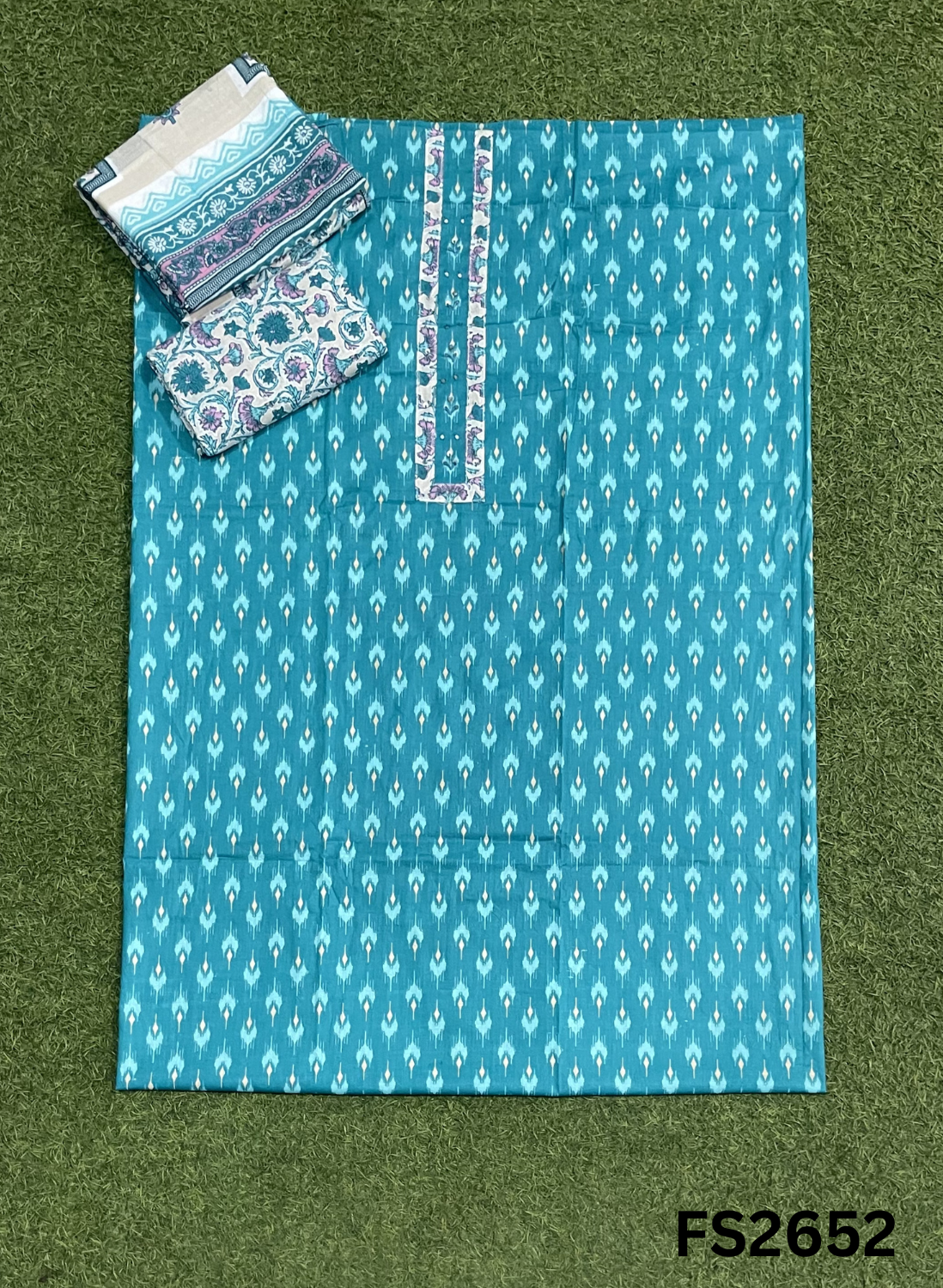 FS2652 | SEA GREEN | Cotton Suit | Casual wear | Summer Suits | Regular  wear
