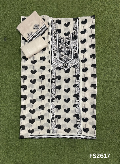 FS2617 | OFF-WHITE | Mul- Cotton  Suit | Casual| Summer Suits | Regular  wear