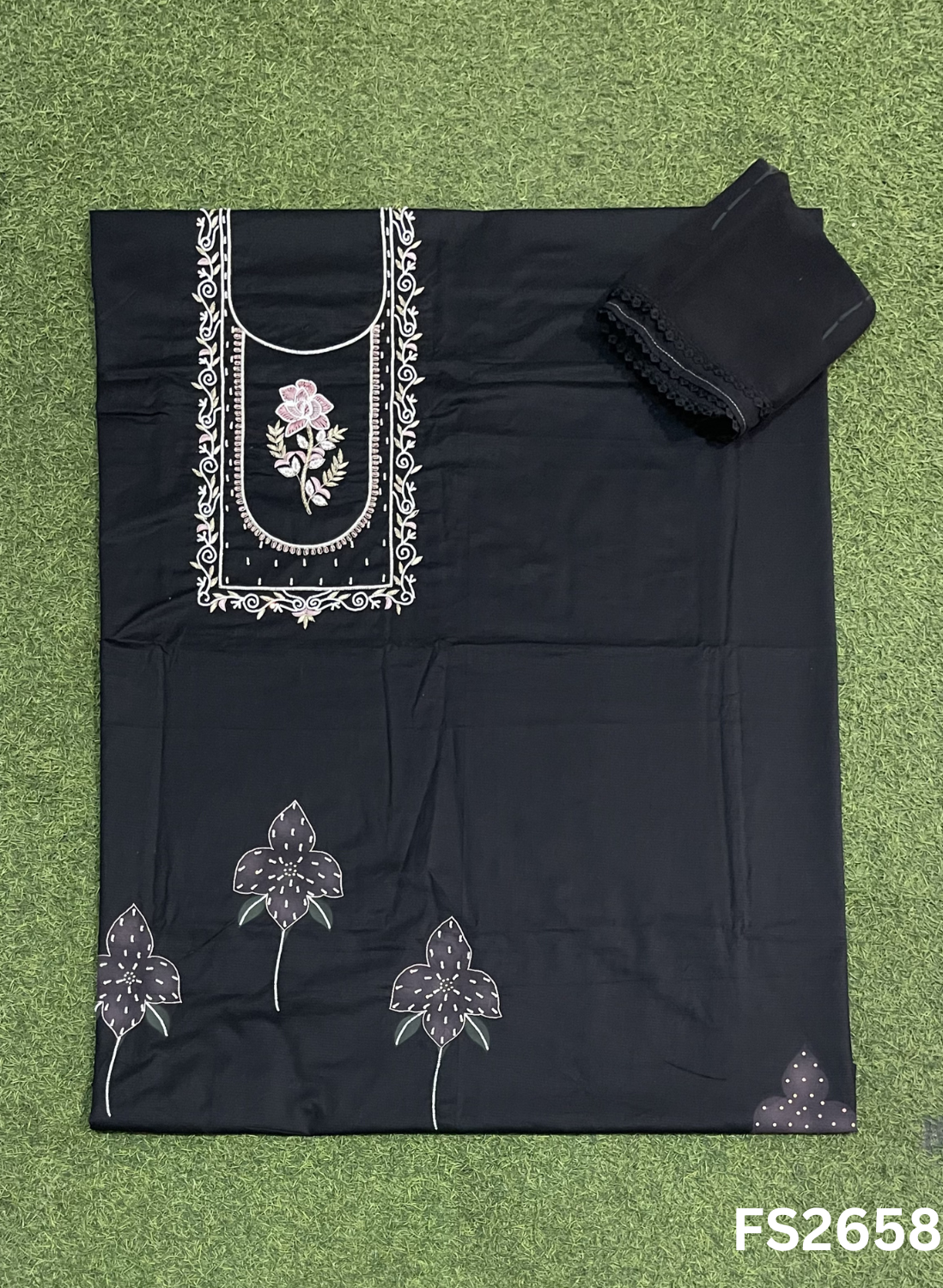 FS2658 | BLACK | Cotton Suit | Casual wear | Summer Suits | Regular wear