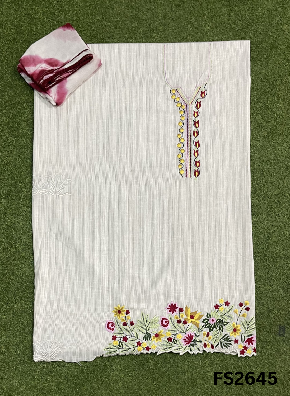 FS2645 | OFF WHITE | Cotton Suit | Casual wear | Summer Suits | Regular wear
