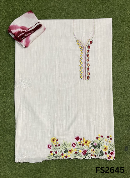 FS2645 | OFF WHITE | Cotton Suit | Casual wear | Summer Suits | Regular wear