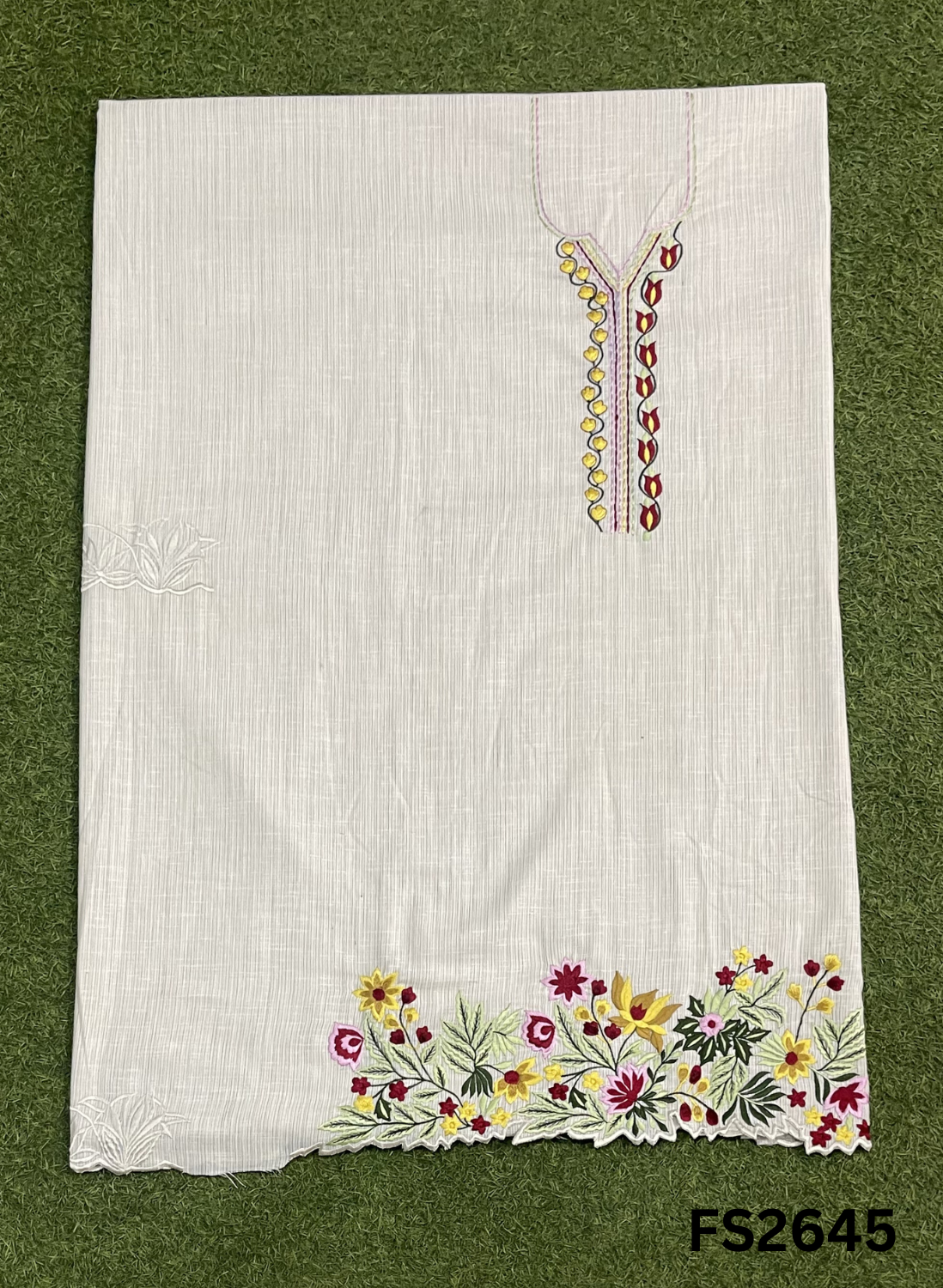 FS2645 | OFF WHITE | Cotton Suit | Casual wear | Summer Suits | Regular wear