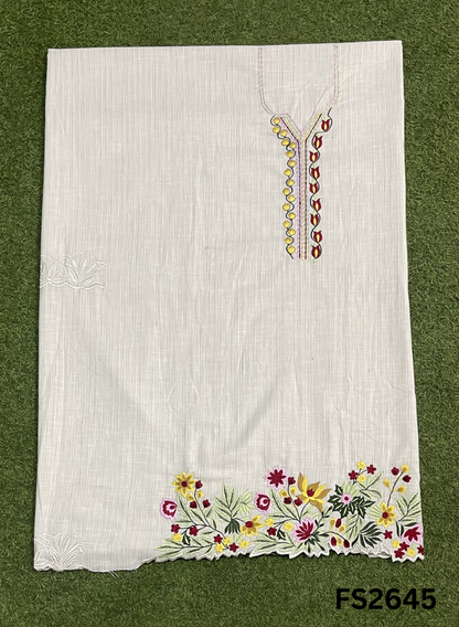 FS2645 | OFF WHITE | Cotton Suit | Casual wear | Summer Suits | Regular wear
