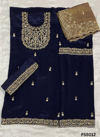FS5012 | Crepe Suit | Party Wear | Wedding | Jaggo | Festival Suit | Contrast Suit |