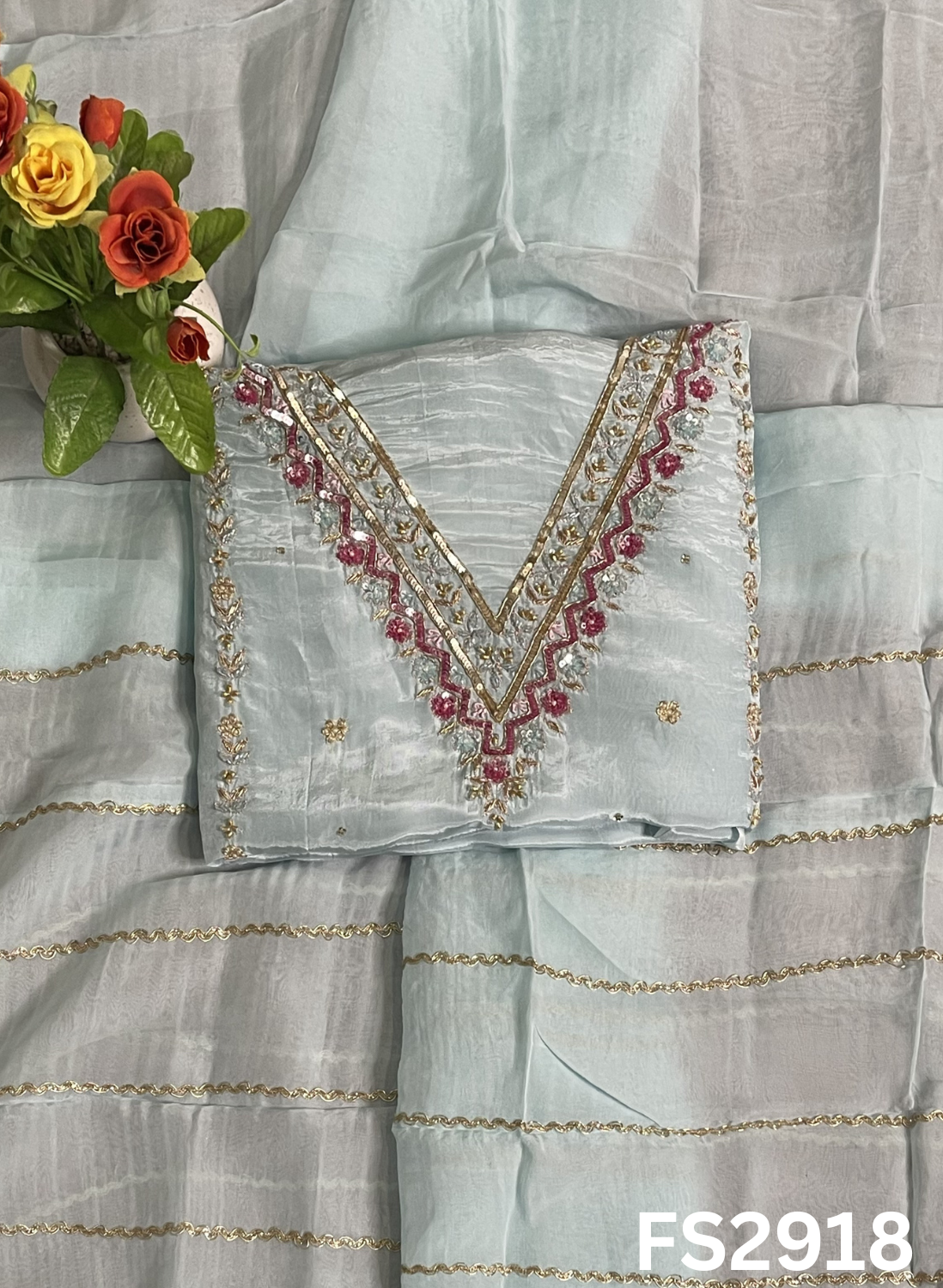 FS2918 | Crepe  | Party Wear | Wedding | Jaggo | Festival  |