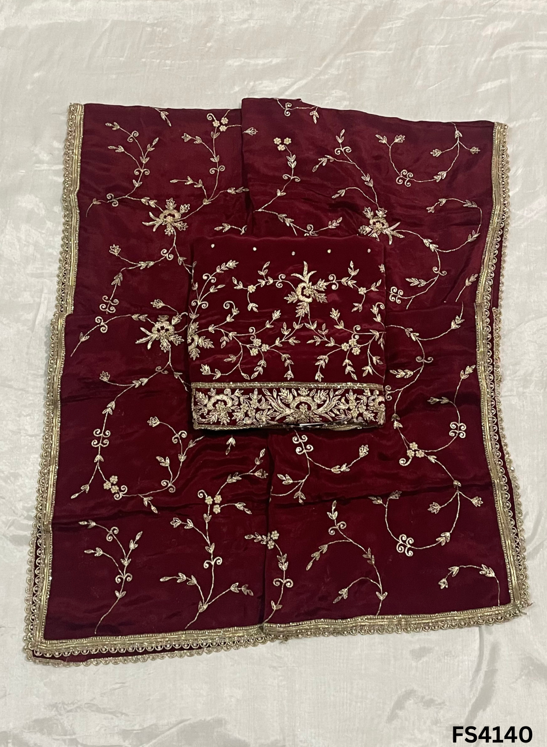 FS4140 | Crepe Suit | Party Wear | Jaggo Suit | Festival Suit | Wedding Suit |