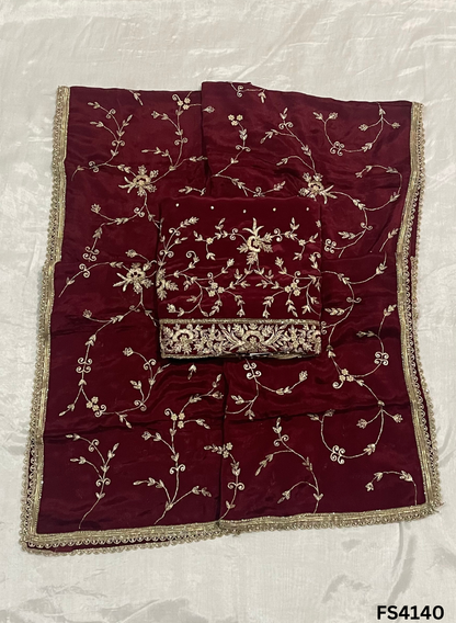FS4140 | Crepe Suit | Party Wear | Jaggo Suit | Festival Suit | Wedding Suit |