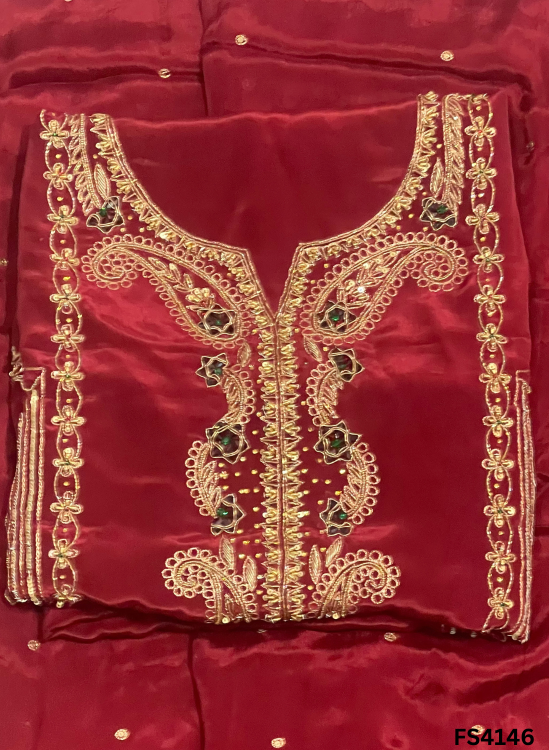 FS4146 | Crepe Suit | Party Wear | Wedding Suit  | Jaggo Suit | Festival Suit |
