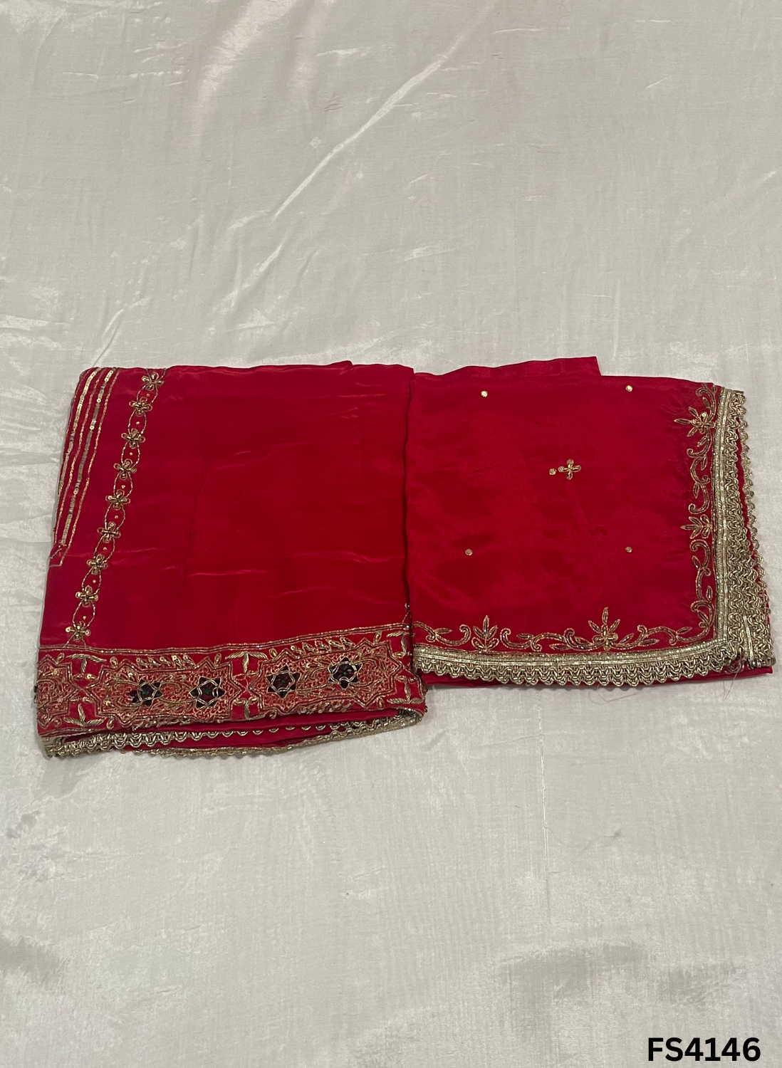 FS4146 | Crepe Suit | Party Wear | Wedding Suit  | Jaggo Suit | Festival Suit |