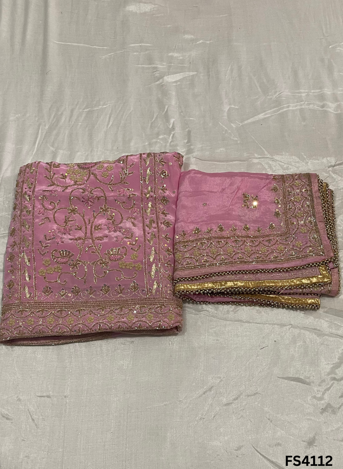 FS4112 | Crepe Suit | Party Wear | Wedding Suit | Jaggo Suit | Festival Suit |