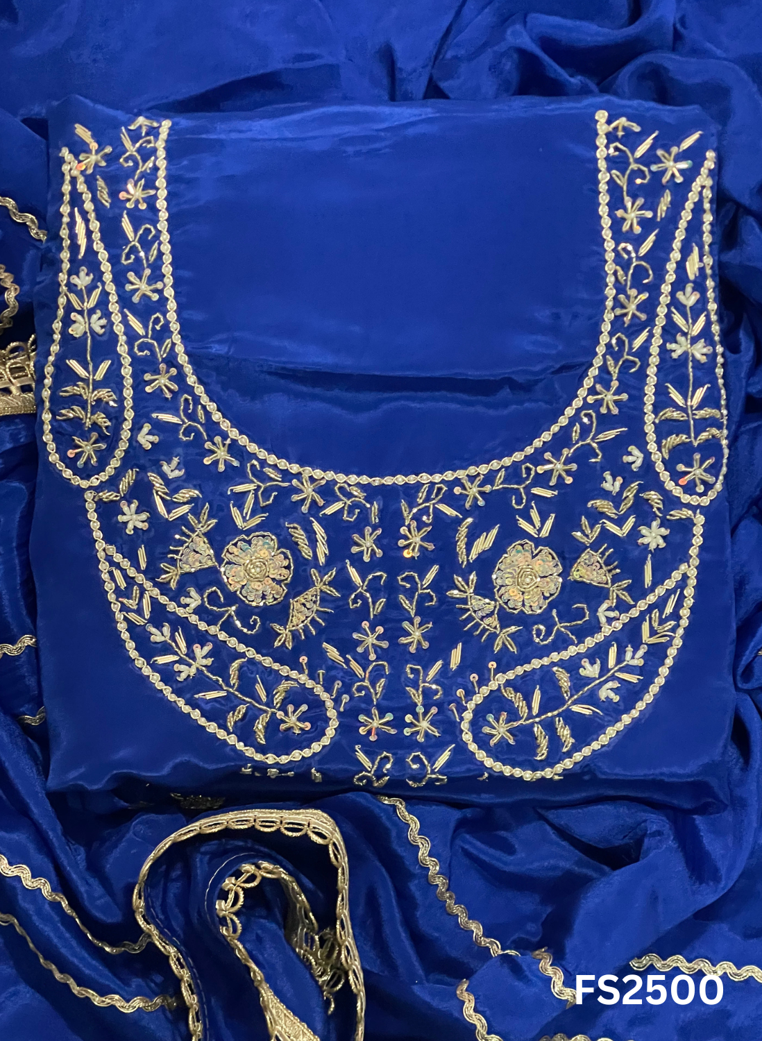 FS2500 | ROYEL BLUE | Crepe Suit |  Party Wear | Wedding | Ring Ceremony | Festival |