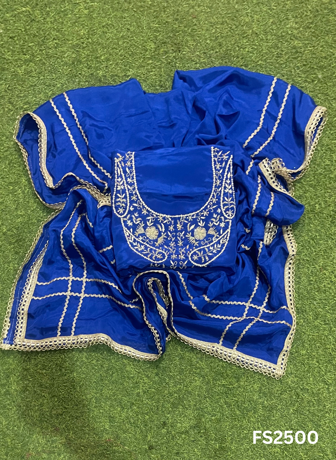 FS2500 | ROYEL BLUE | Crepe Suit |  Party Wear | Wedding | Ring Ceremony | Festival |