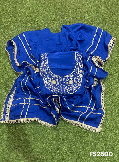 FS2500 | ROYEL BLUE | Crepe Suit |  Party Wear | Wedding | Ring Ceremony | Festival |