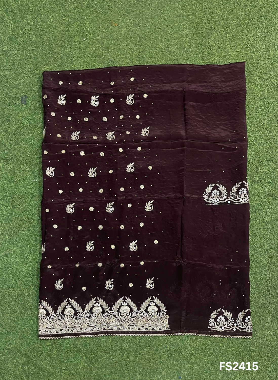 FS2415 | Coffee | Crepe Suit | Wedding | Party Wear | Ring Ceremony | Festival Suit | Allover suit