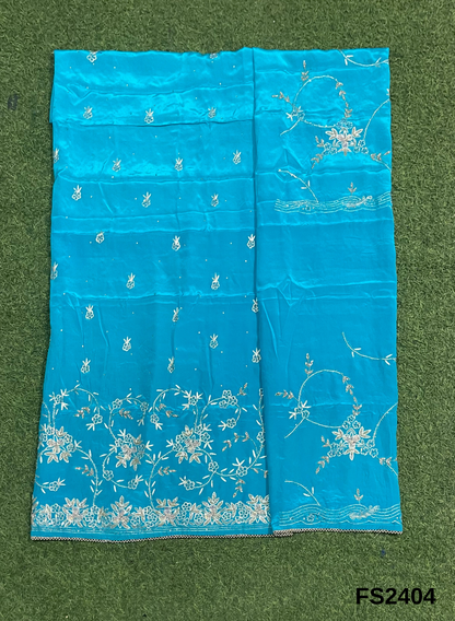 FS2404 | Sky-Blue | Crepe Suit | Wedding | Party Wear | Ring Ceremony | Festival Suit | Allover suit