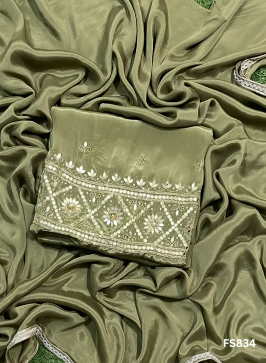 FS834 | Mehandi |  Crepe | Suit | Party Wear | Wedding | Ring Ceremony | Festival | Bridal|