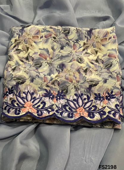 FS2198 | Powder-Blue | Crepe Suit |  Suit | Party Wear | Wedding | Jaggo | Ring Ceremony | Festival