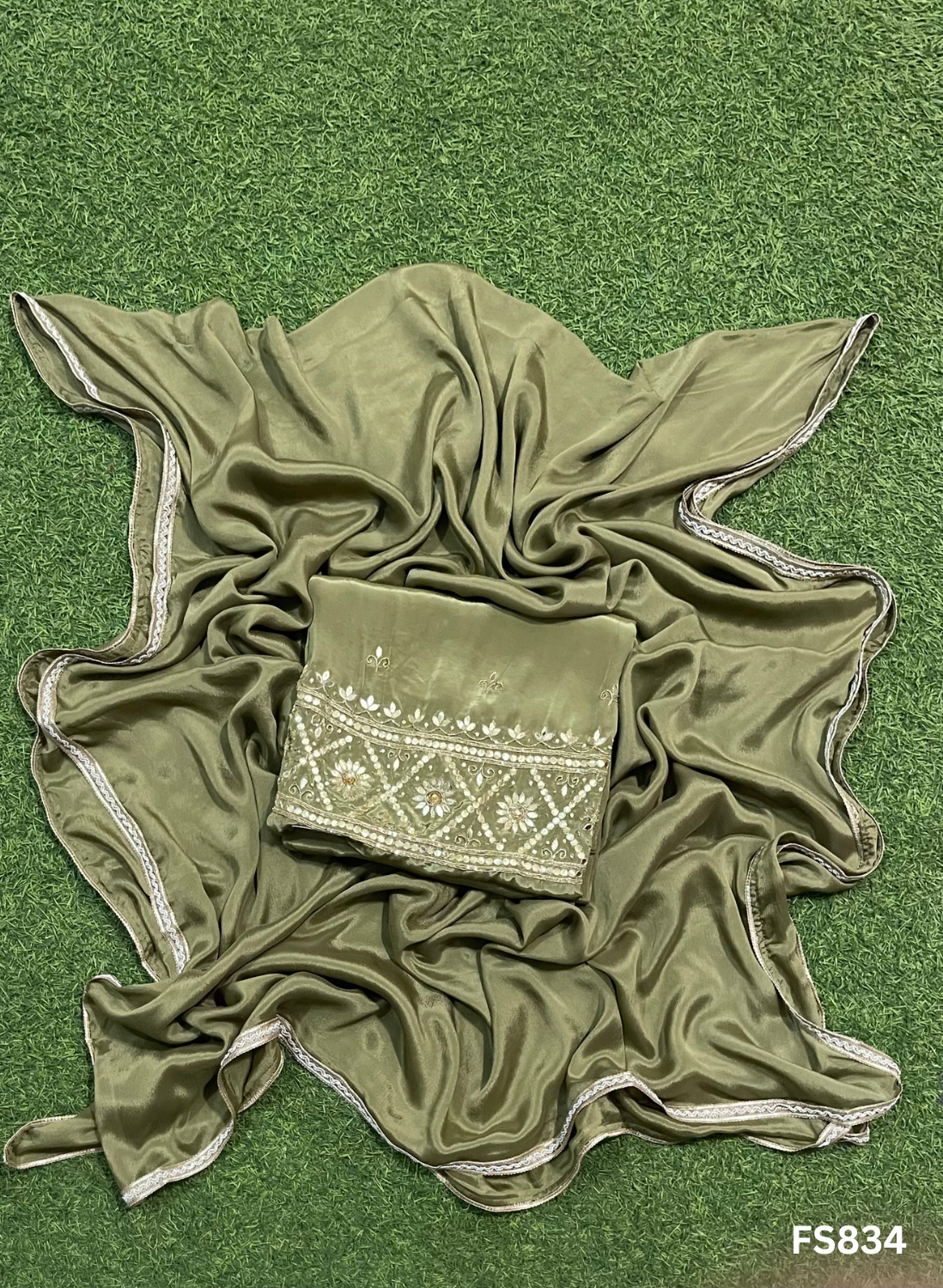 FS834 | Mehandi |  Crepe | Suit | Party Wear | Wedding | Ring Ceremony | Festival | Bridal|