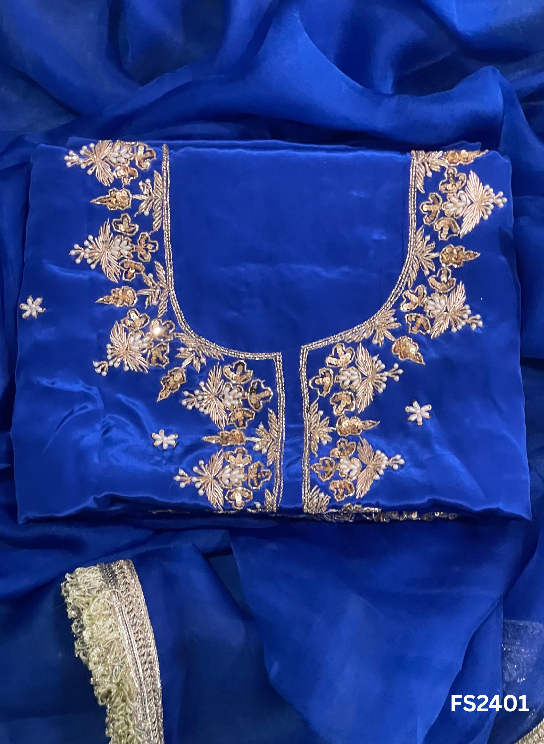 FS2401 | Royal blue | Crepe Silk  Suit | Wedding | Party Wear | Ring Ceremony | Festival Suit|
